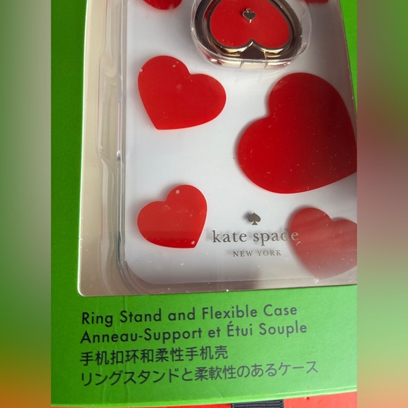 Kate Spade Transparent Case with Vibrant Red Hearts,iPhone 16 Pro Max. - Picture 2 of 13
